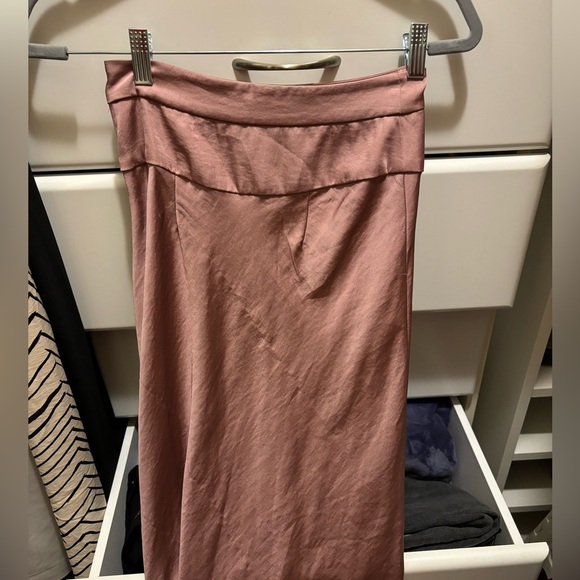 Free People Dusty Rose Satin Maxi Skirt - Picture 7 of 10